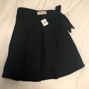 Pleated Mini Skirt With Belt